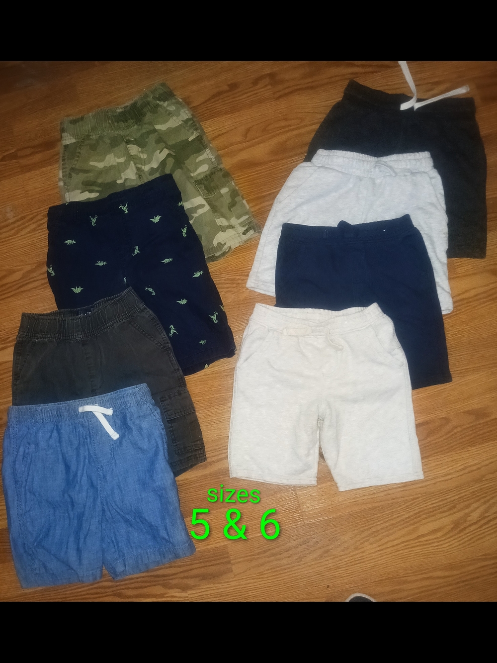 Place Boys 9-Pack Shorts Set - Navy, Gray, Black, Chambray & Camo